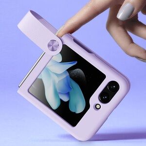 Nillkin Galaxy Z Flip 5 Case Silicon - purple with free extra case and screen pr